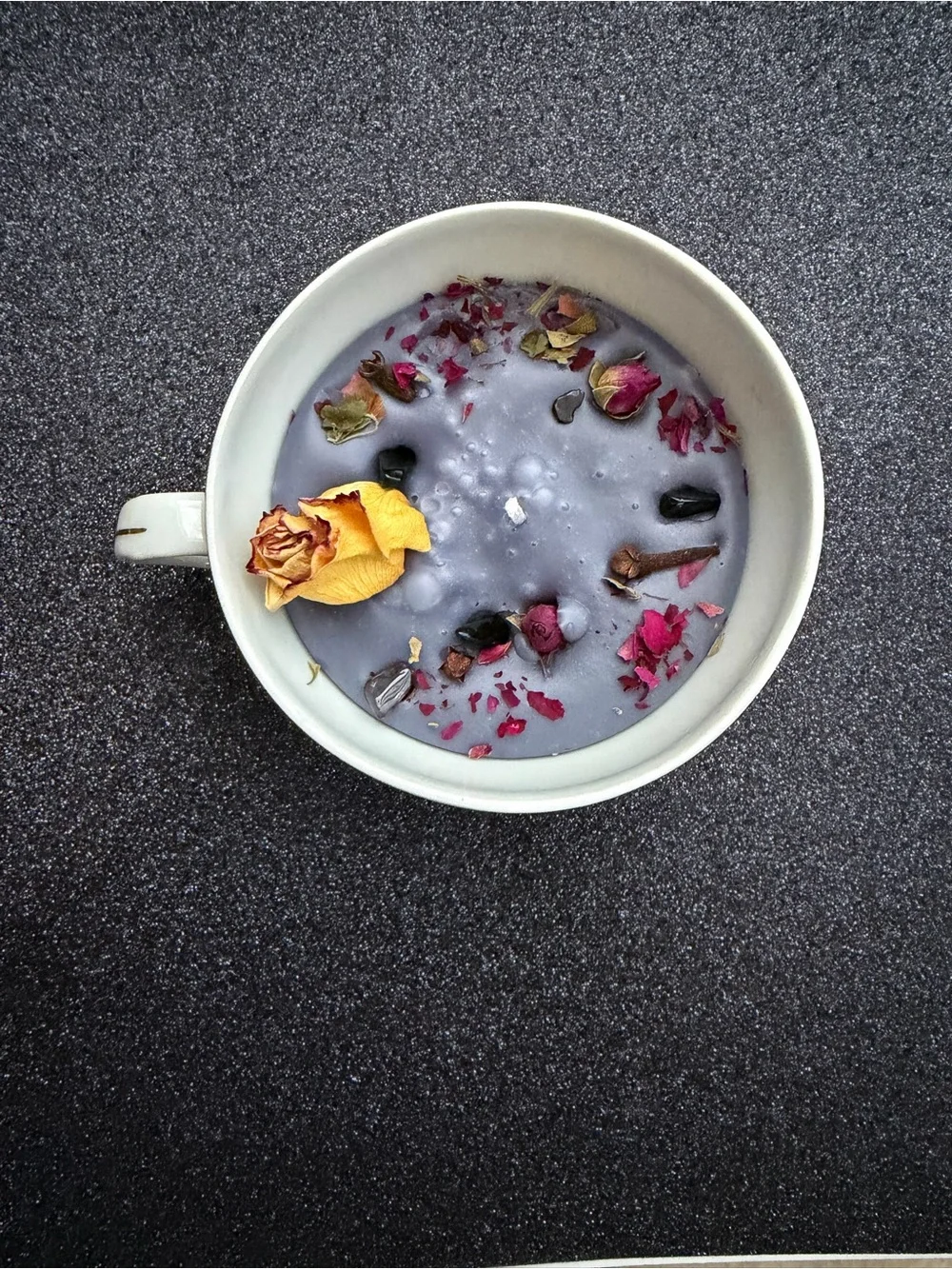 Midnight offering teacup candle
